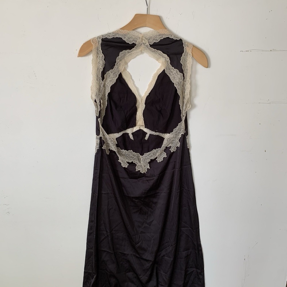 Y2K Rare Satin lace Trim slip dress - Picture 4 of 6